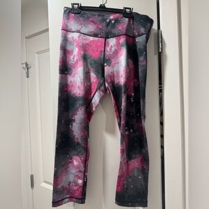 Active Life Pink and Black Galaxy Leggings